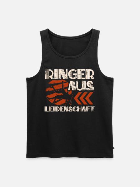 Ringen Ringer aus Leidenschaft - Männer Premium Bio Tank Top - Schwarz