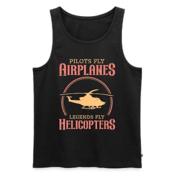 Aviator Pilots Fly Airplanes Legends Helicopters - Men's Premium Organic Tank Top - black - Front - Michal (187cm)