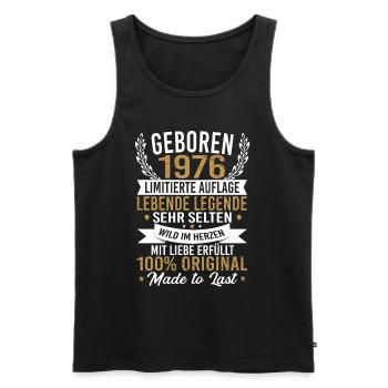 geboren 1976 - Männer Premium Bio Tank Top - Schwarz - Vorne - AI Model Male 178 light (178cm)
