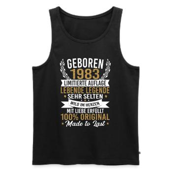 geboren 1983 - Männer Premium Bio Tank Top - Schwarz - Vorne - Michal (187cm)