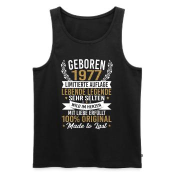 geboren 1977 - Männer Premium Bio Tank Top - Schwarz - Vorne - Michal (187cm)
