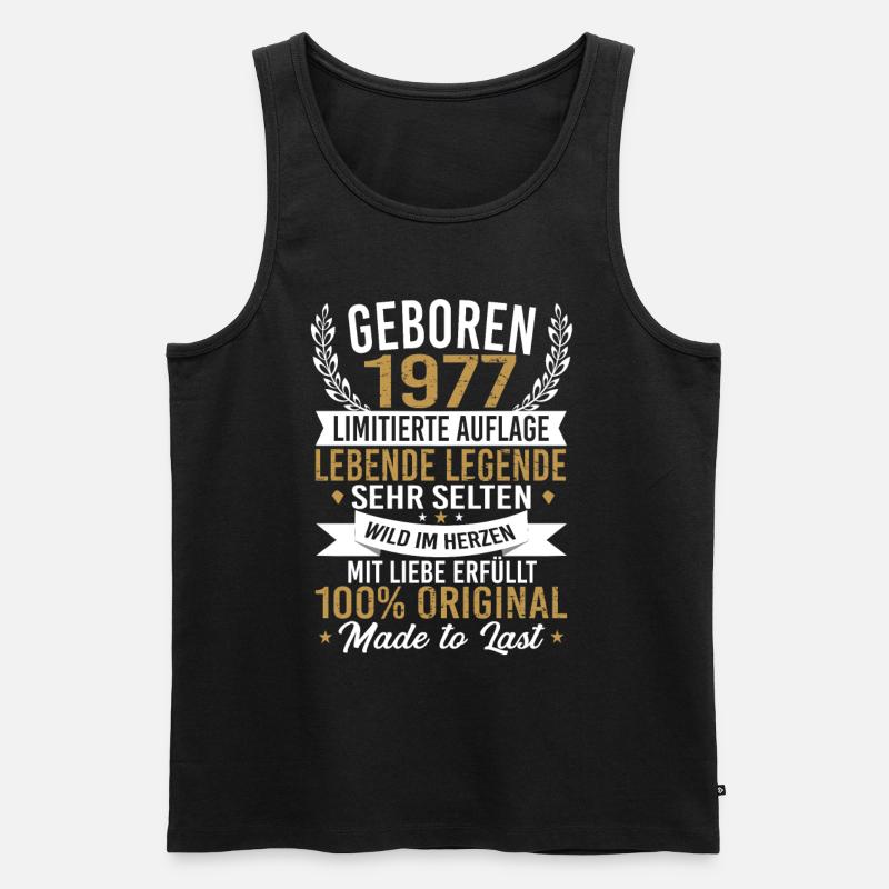 geboren 1977 - Männer Premium Bio Tank Top - Schwarz