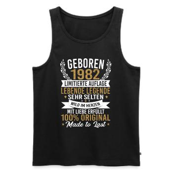 Geboren 1982 - Männer Premium Bio Tank Top - Schwarz - Vorne - Michal (187cm)