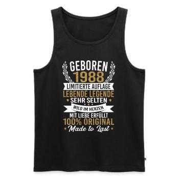 geboren 1988 - Männer Premium Bio Tank Top - Schwarz - Vorne - Michal (187cm)