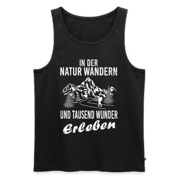 Wandern in den Bergen nichts für Weicheier - Männer Premium Bio Tank Top - Schwarz - Vorne - Michal (187cm)