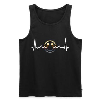 DJ Herzschlag Geschenk Für Discjockey Geschenkidee - Männer Premium Bio Tank Top - Schwarz - Vorne - Michal (187cm)