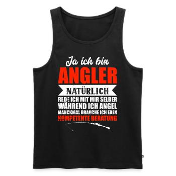 Angler Fischerei Fischen AngelnGeschenkidee - Männer Premium Bio Tank Top - Schwarz - Vorne - Michal (187cm)