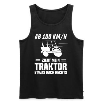Landwirt Bauer Traktor Trecker Lustiger Spruch - Männer Premium Bio Tank Top - Schwarz - Vorne - Michal (187cm)