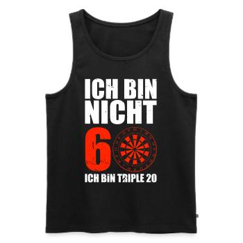Ich Bin Nicht 60 Ich Bin Triple 20 Dartboard Dart - Männer Premium Bio Tank Top - Schwarz - Vorne - Michal (187cm)