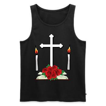 Death Funeral Beyond Occult Cross Altar End - Men's Premium Organic Tank Top - black - Front - AI Model Male 178 light (178cm)