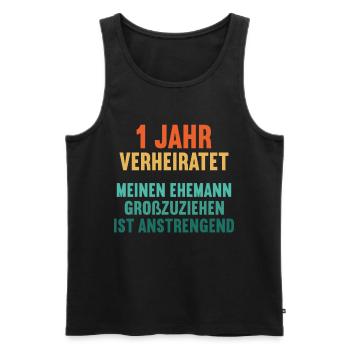 1 Jahr verheiratet lustig 1. Hochzeitstag - Männer Premium Bio Tank Top - Schwarz - Vorne - Michal (187cm)