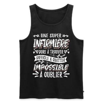 Infirmière Infirmerie Hopital Infirmiere - Débardeur bio Premium Homme - noir - Devant - Michal (187cm)