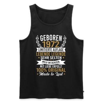 Geboren 1972 - Männer Premium Bio Tank Top - Schwarz - Vorne - AI Model Male 178 light (178cm)