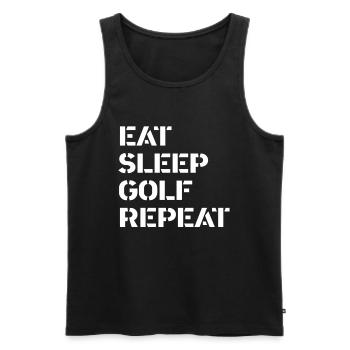 Golf - eat sleep golf repeat - Männer Premium Bio Tank Top - Schwarz - Vorne - Michal (187cm)
