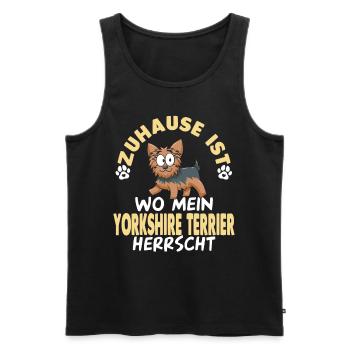 Yorkshire Terrier Hunde - Männer Premium Bio Tank Top - Schwarz - Vorne - Michal (187cm)