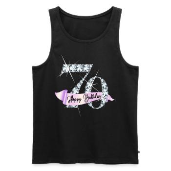 Happy Birthday 70. Geburtstag Geschenk Diamanten - Männer Premium Bio Tank Top - Schwarz - Vorne - AI Model Male 178 light (178cm)