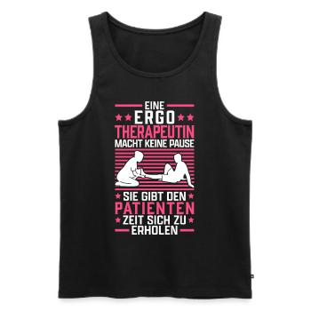 Ergotherapeutin machen keine Pause Ergotherapie - Männer Premium Bio Tank Top - Schwarz - Vorne - Michal (187cm)