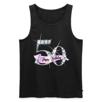 Happy Birthday 50. Geburtstag Geschenk Diamanten - Männer Premium Bio Tank Top - Schwarz - Vorne - AI Model Male 178 light (178cm)