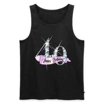 Happy Birthday 40. Geburtstag Geschenk Diamanten - Männer Premium Bio Tank Top - Schwarz - Vorne - AI Model Male 178 light (178cm)