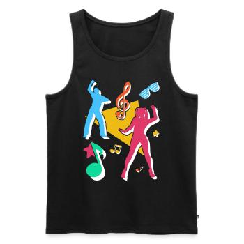 90er Jahre 1990er Neunziger Outfit Mottoparty - Männer Premium Bio Tank Top - Schwarz - Vorne - AI Model Male 178 light (178cm)