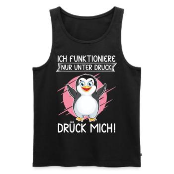 Ich funtioniere nur unter Druck. Drück mich. - Männer Premium Bio Tank Top - Schwarz - Vorne - AI Model Male 178 light (178cm)