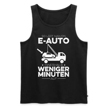 Umwelt Anti E-Auto Elektroauto Umweltschutz - Männer Premium Bio Tank Top - Schwarz - Vorne - AI Model Male 178 light (178cm)