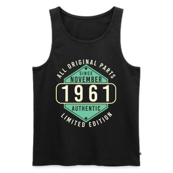 1961 Im November Limitiert Geschenk - Männer Premium Bio Tank Top - Schwarz - Vorne - Michal (187cm)