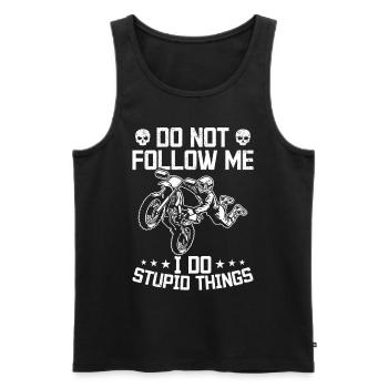 Motocross Ne me suivez pas je fais des choses stupides - Débardeur bio Premium Homme - noir - Devant - AI Model Male 178 light (178cm)