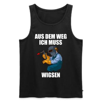 Aus dem Weg ich muss Wigsen Schweißer Geschenk - Männer Premium Bio Tank Top - Schwarz - Vorne - Michal (187cm)