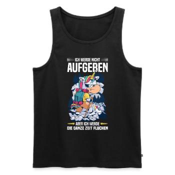 Berg Trekking Outdoor Berg Wandern Einhorn - Männer Premium Bio Tank Top - Schwarz - Vorne - Michal (187cm)