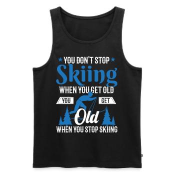Ski Saying Old Man Grandpa - Men's Premium Organic Tank Top - black - Front - AI Model Male 178 light (178cm)