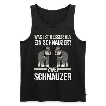Zwei Schnauzer Hund Schnauzer - Männer Premium Bio Tank Top - Schwarz - Vorne - Michal (187cm)