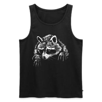 Waschbär Waschbären Raton laveur - Débardeur bio Premium Homme - noir - Devant - Michal (187cm)