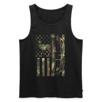 Bow & Arrow Bow Hunting Deer Hunting - Men's Premium Organic Tank Top - black - Front - AI Model Male 178 light (178cm)