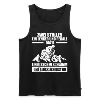 Downhill MTB Fahrer Mountain Biker Fahrrad Rad - Männer Premium Bio Tank Top - Schwarz - Vorne - Michal (187cm)