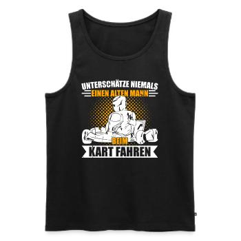 Go Kart Kartfahren Kartbahn Motorsport Rennfahrer - Männer Premium Bio Tank Top - Schwarz - Vorne - Michal (187cm)