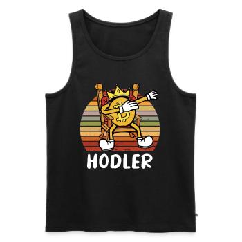 Hodler crypto crypto bitcoin hodl - Men's Premium Organic Tank Top - black - Front - AI Model Male 178 light (178cm)