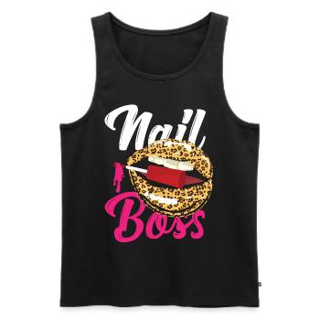 Nail Tech Quote Work Uniform Nail - Männer Premium Bio Tank Top - Schwarz - Vorne - AI Model Male 178 light (178cm)