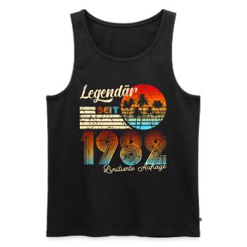 39. Geburtstag Legendär Seit 1982 - Männer Premium Bio Tank Top - Schwarz - Vorne - AI Model Male 178 light (178cm)