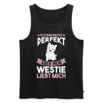 Hund Westie White Terrier Züchter Westie White Te - Männer Premium Bio Tank Top - Schwarz - Vorne - Michal (187cm)