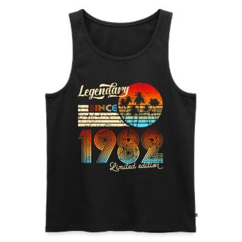 39th Birthday Gift Vintage Legendary Since 1982 - Männer Premium Bio Tank Top - Schwarz - Vorne - Michal (187cm)