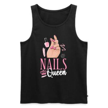 Nail Tech Quote Work Uniform Nail - Männer Premium Bio Tank Top - Schwarz - Vorne - AI Model Male 178 light (178cm)