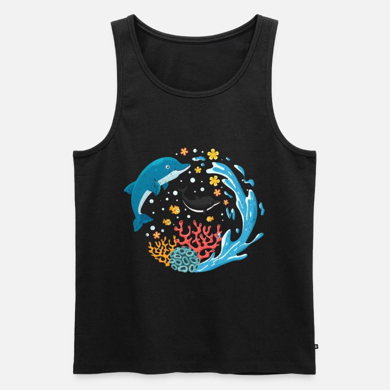 Delfin - Männer Premium Bio Tank Top - Schwarz