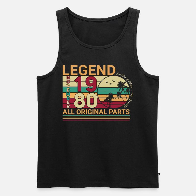 Geschenkidee Legende 1980 November - Männer Premium Bio Tank Top - Schwarz