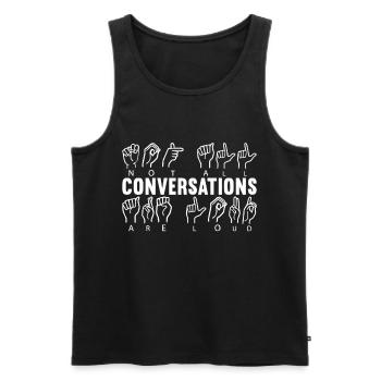 Taub Gehörlos Deaf Geschenk - Männer Premium Bio Tank Top - Schwarz - Vorne - AI Model Male 178 light (178cm)