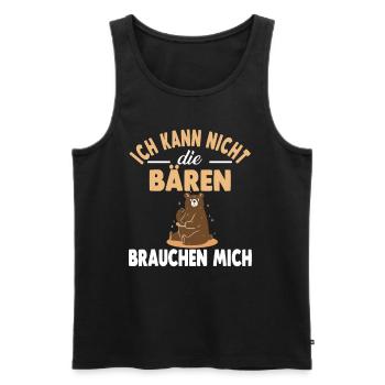 Bär Zootier Bären - Männer Premium Bio Tank Top - Schwarz - Vorne - Michal (187cm)
