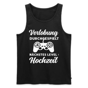 Verlobung durchgespielt Nächstes Level Hochzeit - Männer Premium Bio Tank Top - Schwarz - Vorne - AI Model Male 178 light (178cm)