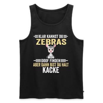 Lustige Sprüche Zebra - Männer Premium Bio Tank Top - Schwarz - Vorne - Michal (187cm)