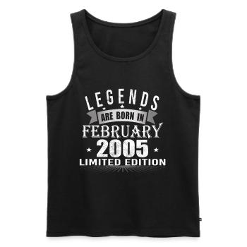 Legends are born in February 2005 Limited Edition - Männer Premium Bio Tank Top - Schwarz - Vorne - Michal (187cm)