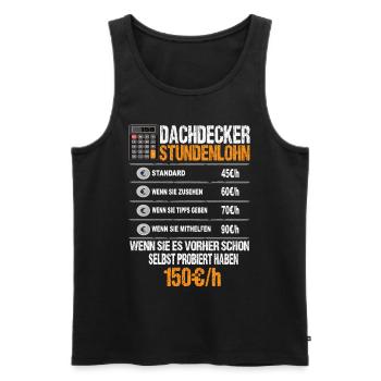 Dachdecker Stundenlohn - Männer Premium Bio Tank Top - Schwarz - Vorne - AI Model Male 178 light (178cm)